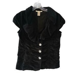 Bamboo Traders Black Velvet Evening Jacket Medium